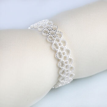 Sterling Silver Lattice Adjustable Ring, 6 of 7