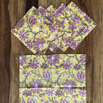 Dining Napkins, Indian Block Print, 12 Inches, 8 of 8