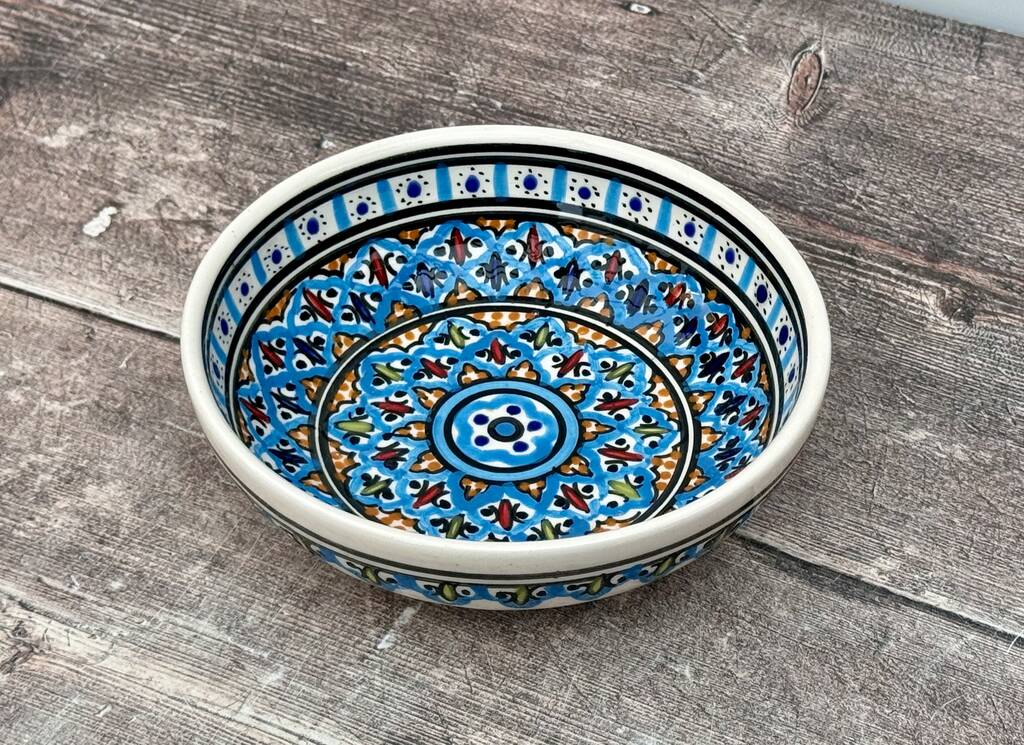 Blue Patterned Bowl With Smooth Rim, 15cm, 1 of 3