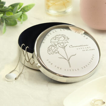 Birthday Gift For Her Birth Flower Trinket Box, 10 of 12
