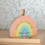 Personalised Saving For A Rainy Day Rainbow Money Box, thumbnail 3 of 5