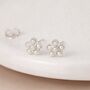Vintage Style Sterling Silver Pearl Daisy Flower Stud Earrings – 7mm, thumbnail 1 of 7