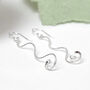 Sterling Silver Dangly Enchanted Ribbon Earrings, thumbnail 1 of 3
