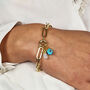 18ct Gold Plated Paperclip Double Birthstone Bracelet, thumbnail 3 of 5