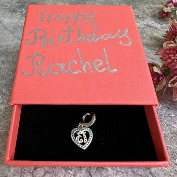 13th Birthday Charm Personalised Silver Bracelet Gift, 4 of 8
