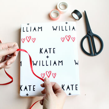 Personalised Names, Wedding Day Gift Wrap, 3 of 3