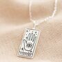 Tarot Card Pendant Necklace In Silver Plating, thumbnail 8 of 12