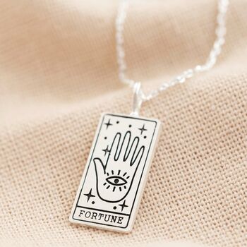 Tarot Card Pendant Necklace In Silver Plating, 8 of 12
