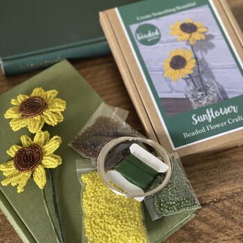 Sunflower Beaded Flower Craft Kit, 3 of 4