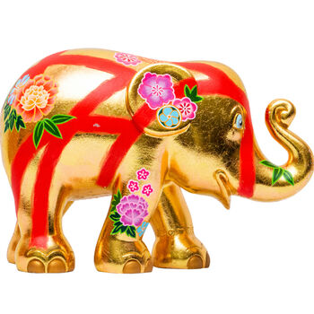 Golden Flowers 'Edo' Hand Painted Anniversary Elephant, 2 of 12