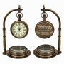 Vintage Nautical Hanging Desk Clock With Compass Base, thumbnail 1 of 12