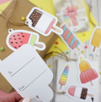 Illustrated Ice Lollies Gift Tags, Large, 4 of 10
