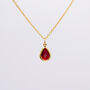 Garnet Red Teardrop Pendant Necklace, thumbnail 1 of 5