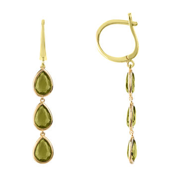 Sorrento Triple Drop Earring Gold Plated Silver, 7 of 11
