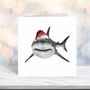 Vega The Shark Festive Red Hat Christmas Card, thumbnail 2 of 5