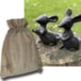 Set Of Two Solid Cast Iron Mice In Gift Pouch, thumbnail 1 of 7