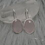 Rose Quartz Earrings: Silver Dangle Drop, Pink Gemstone, thumbnail 4 of 6