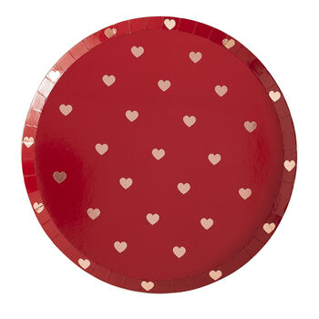 Rose Gold Foiled Valentines Heart Plates, 2 of 3