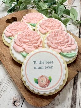 Personalised Mother’s Day Peony Biscuit Gift Box, 4 of 7