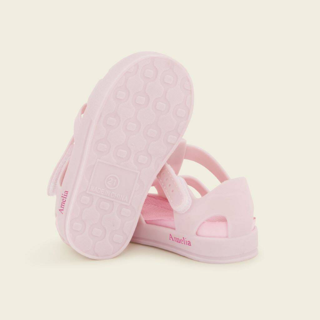 Personalised Pink Toddler Jelly Shoes By My 1st Years