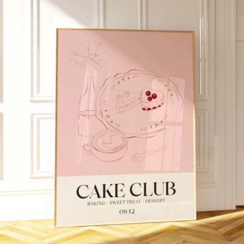 Cake Club Print Kitchen Wall Art, 3 of 7