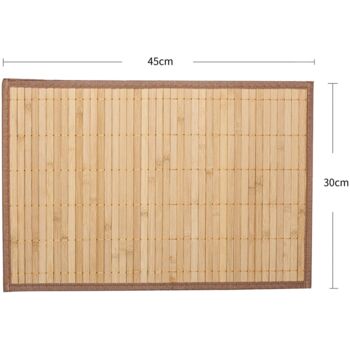 Set Of Six Light Brown Bamboo Placemats, 4 of 7
