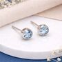Sterling Silver Blue Topaz Stud Earrings – 5mm, thumbnail 1 of 8