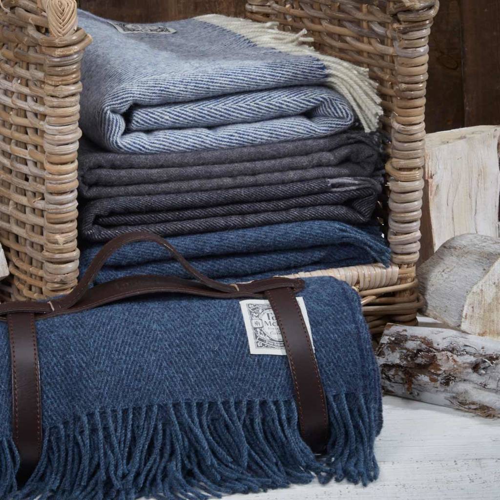 picnic blanket in leather strap collection by tolly mcrae