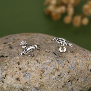 Sterling Silver Bird 16 G Flat Back Labret Earrings, 2 of 10