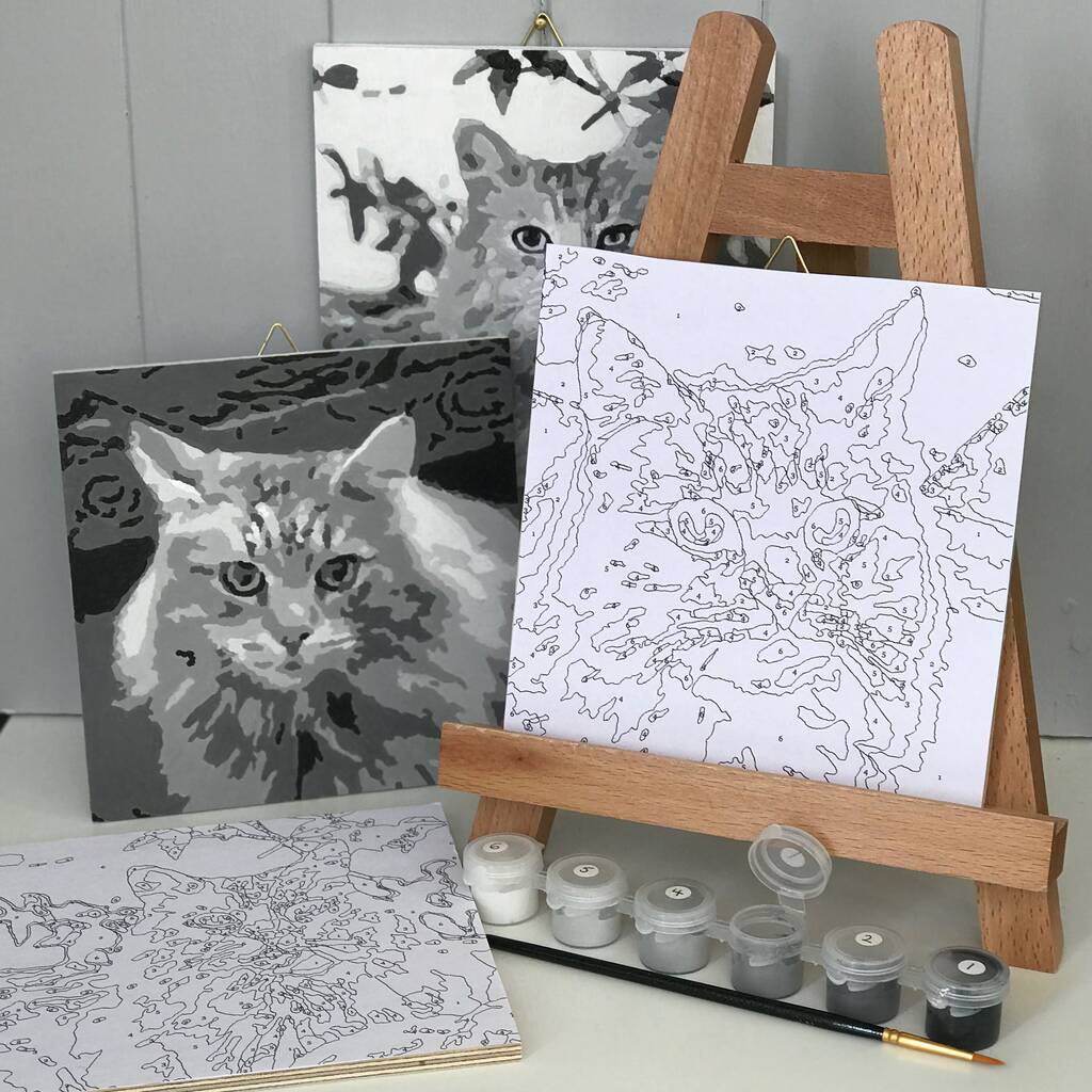 Personalised Paint By Numbers Pet Portrait Kit By Northern Logic