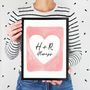 Personalised Watercolour Heart Print For Couples, thumbnail 1 of 3