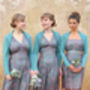 Lace Bridesmaid Dresses In Aqua Shimmer, thumbnail 8 of 9