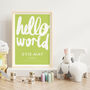 Personalised Name Print With Handwritten Hello World, thumbnail 7 of 10
