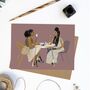 Tea For Two Black Girl Greeting Card, thumbnail 1 of 3