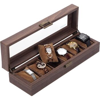 Multiple Slots Watches Box With Real Glass Topped, 3 of 11