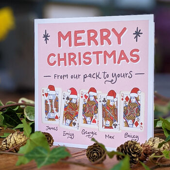 Personalised Family Playing Card Christmas Card Pack, 3 of 5
