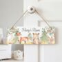 Personalised Woodland Animals Door Sign, Nursery Room Decor, thumbnail 1 of 2
