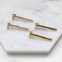 Gold Plated Bar Two Way Ear Jacket Earrings, thumbnail 1 of 6