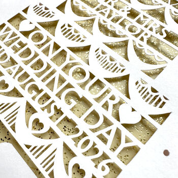 Personalised Wedding Day Papercut Card, 4 of 5