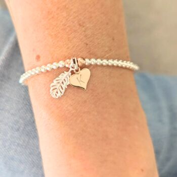 Sterling Silver Personalised Hand Stamped Initial Bracelet, 4 of 8