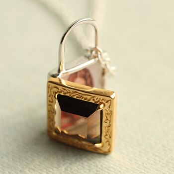 Jewel Padlock Personalised Locket Necklace, 5 of 9