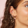 Evie Pink Gold Huggie Earrings, thumbnail 2 of 2