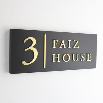 Personalised House Sign With Dividing Line, 7 of 10