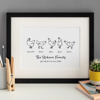Personalised Chicken Family Print, 6 of 8
