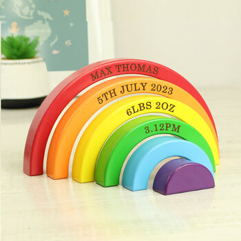Personalised Rainbow Stacking Toy And Ornament, 3 of 5