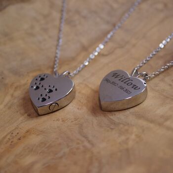 Personalised Heart Pet Urn, Ashes Necklace, 2 of 7