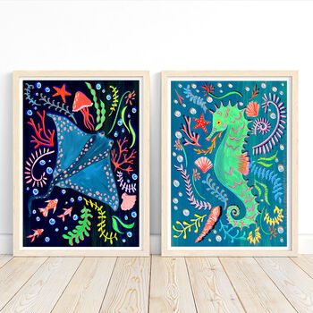 Sea Animal Nursery Print Set Of Six, 8 of 9