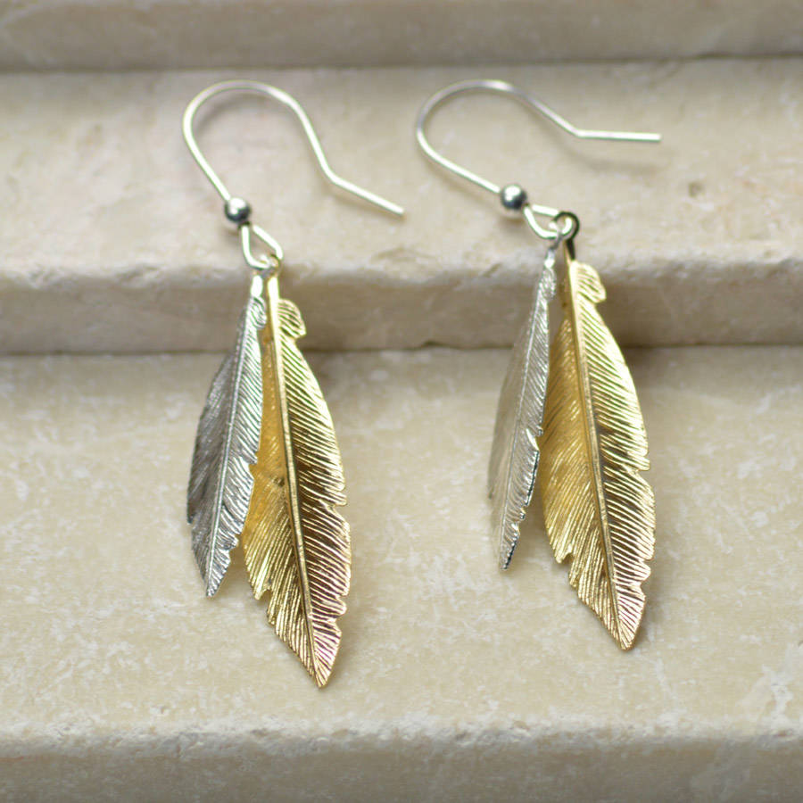 Two Feather Earrings By TigerLily Jewellery | notonthehighstreet.com