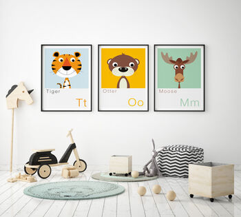 T Is For Tiger Children's Animal Alphabet Print, 3 of 3