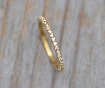 Pave Eternity Wedding Ring In 18ct Yellow Gold, 2 of 5